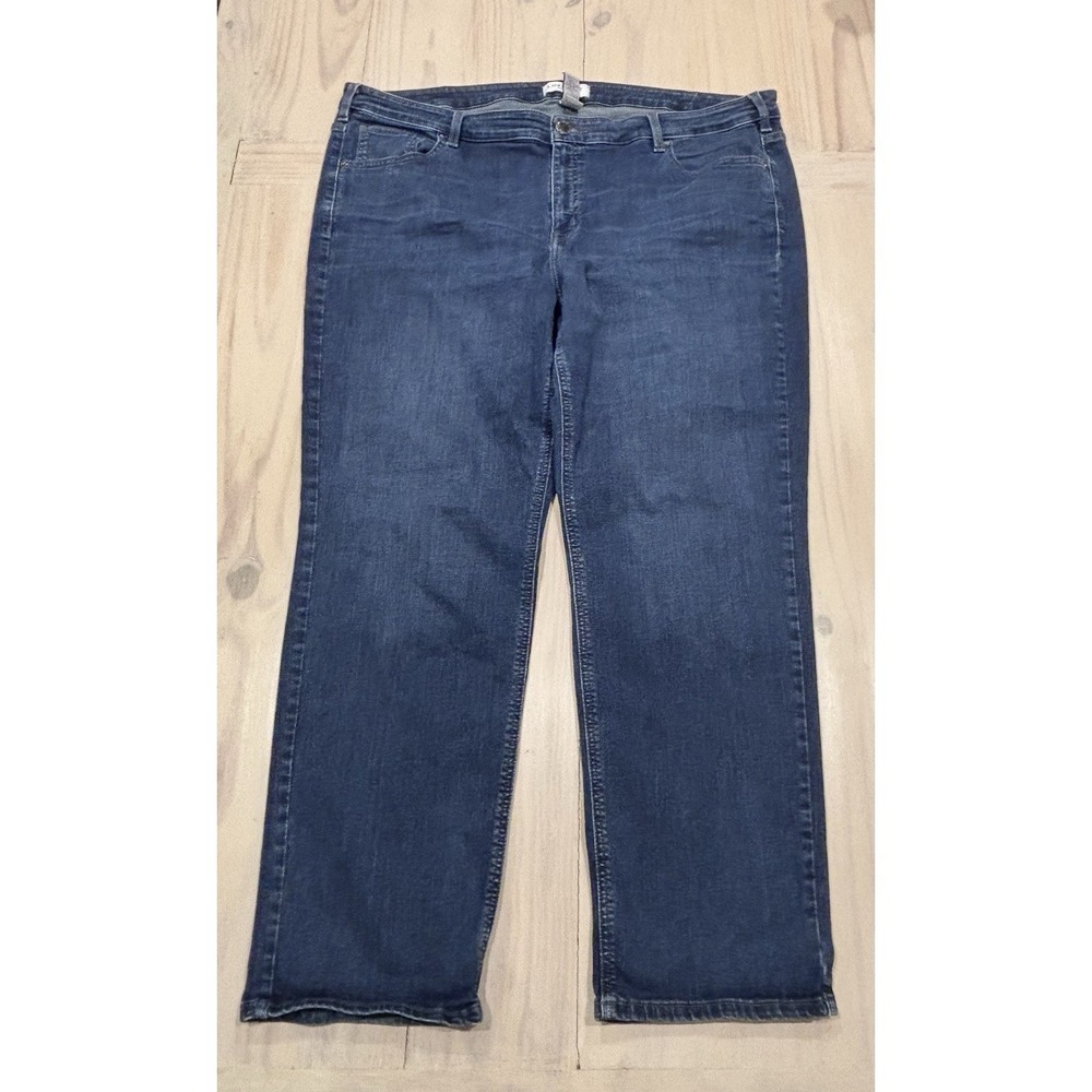 Lane Bryant‎ Womens 24S Short Straight Jeans Mid Rise Super Stretch Blue Plus